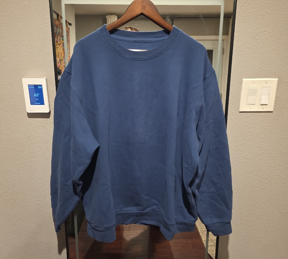 lululemon Men's XXL Steady State Crew Blue Twill Crewneck Sweater